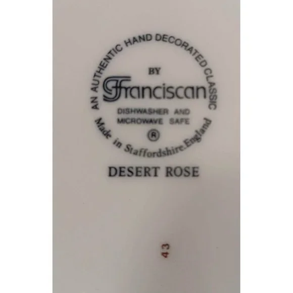 3 FRANCISCAN DESERT ROSE 10.75"  DINNER PLATES STAFFORSHIRE ENGLAND - Picture 6 of 6